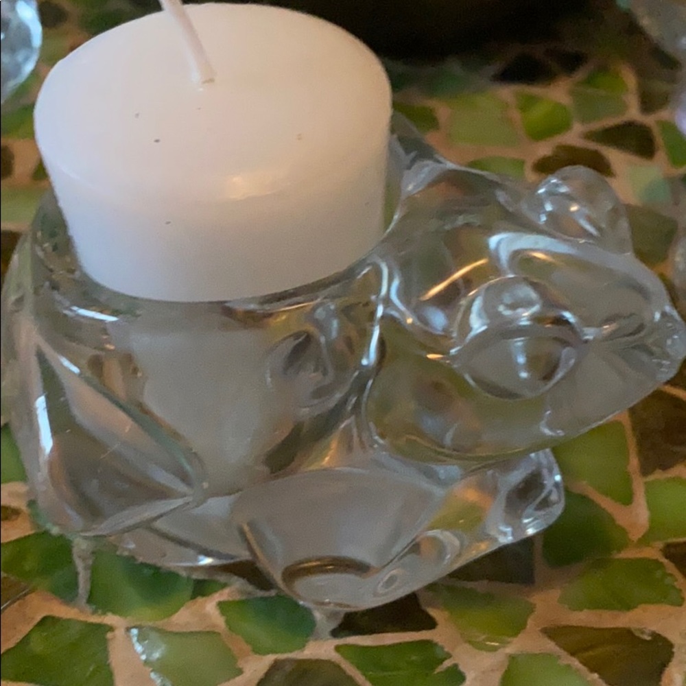 Glass FROG Votive Holder (candle) clear
